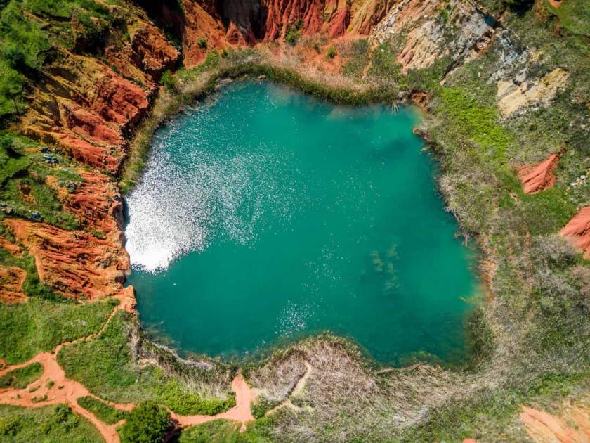 Pond of bauxite