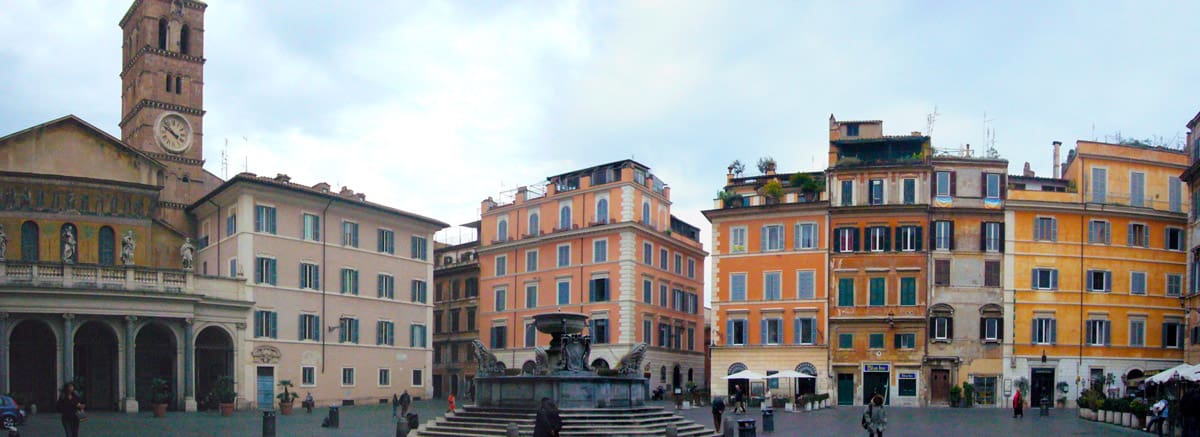 Rome and its Trastevere, like a picturesque village beyond the Tiber