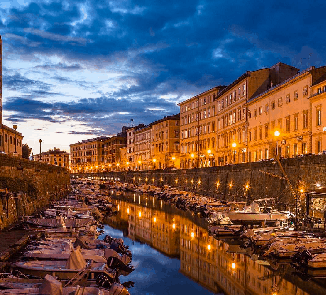 The district of Venezia Nuova, the ancient center of Livorno